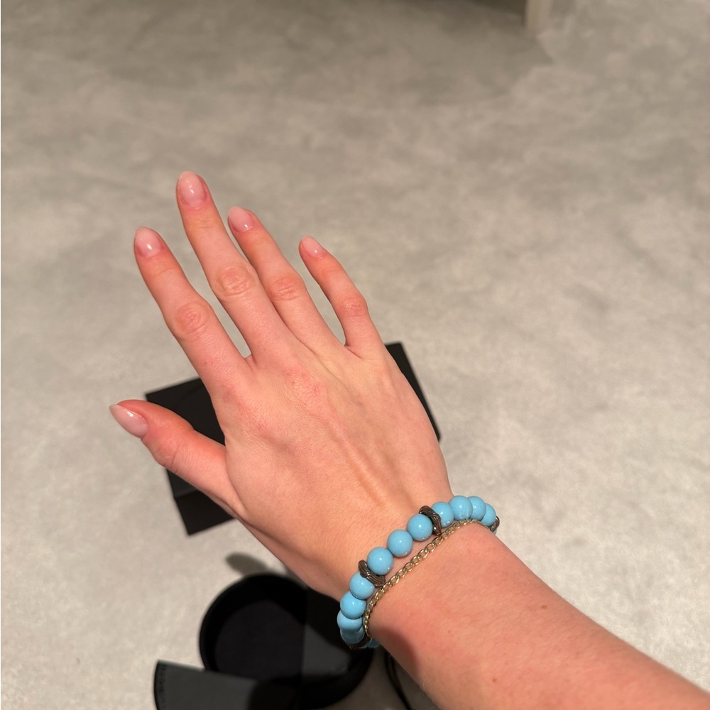Peter Thomas Roth Designer Blue Bead Sterling Silver Stretchy Bracelet retired - Picture 5 of 7